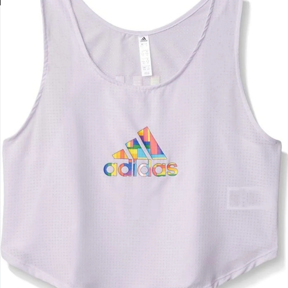 Adidas pride tech crop top shirt medium purple - Picture 8 of 13